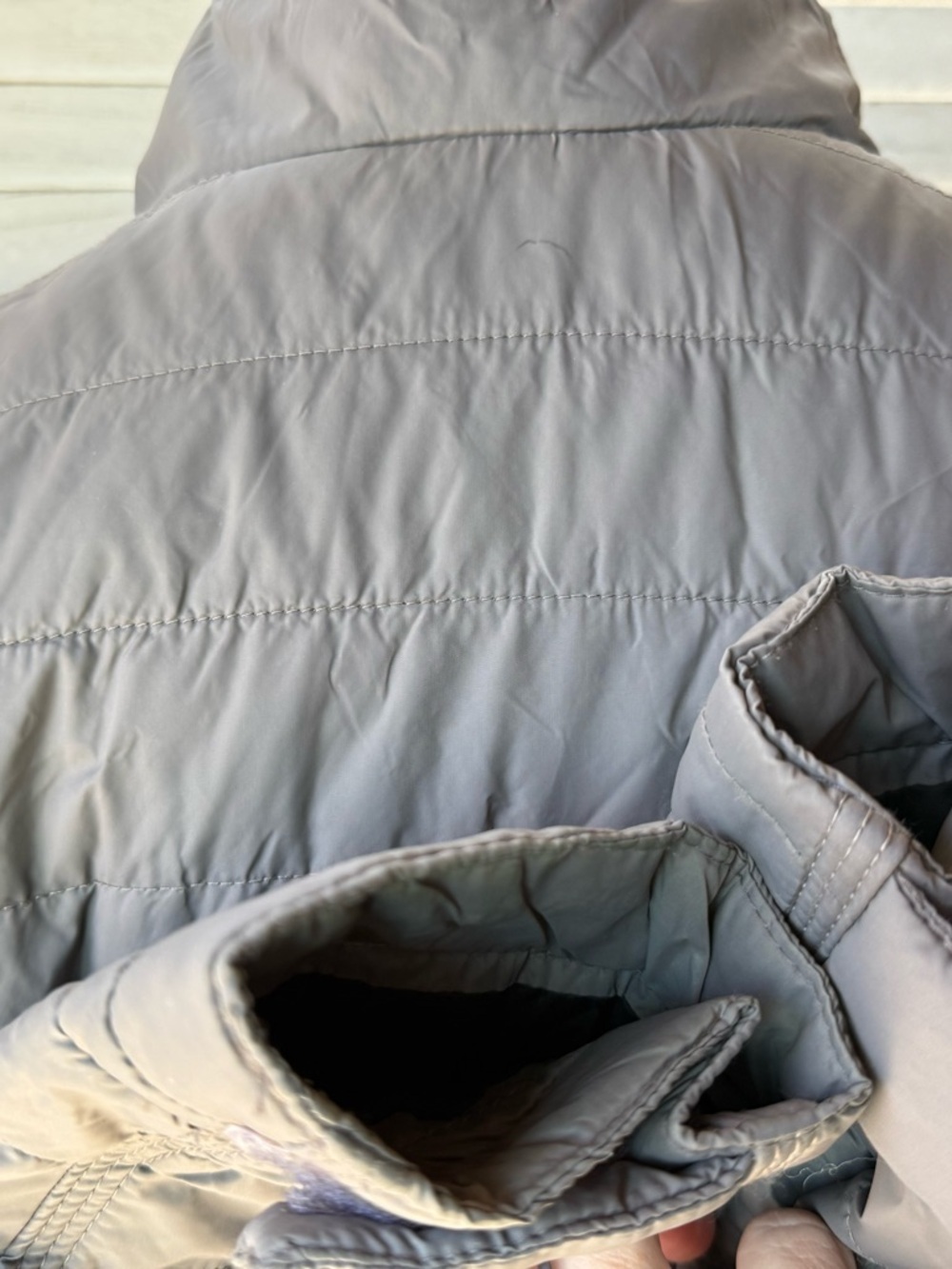 Eddie Bauer Men’s XL Puffer Jacket Gray Quilted Insulated Workwear Coat - Picture 6 of 6